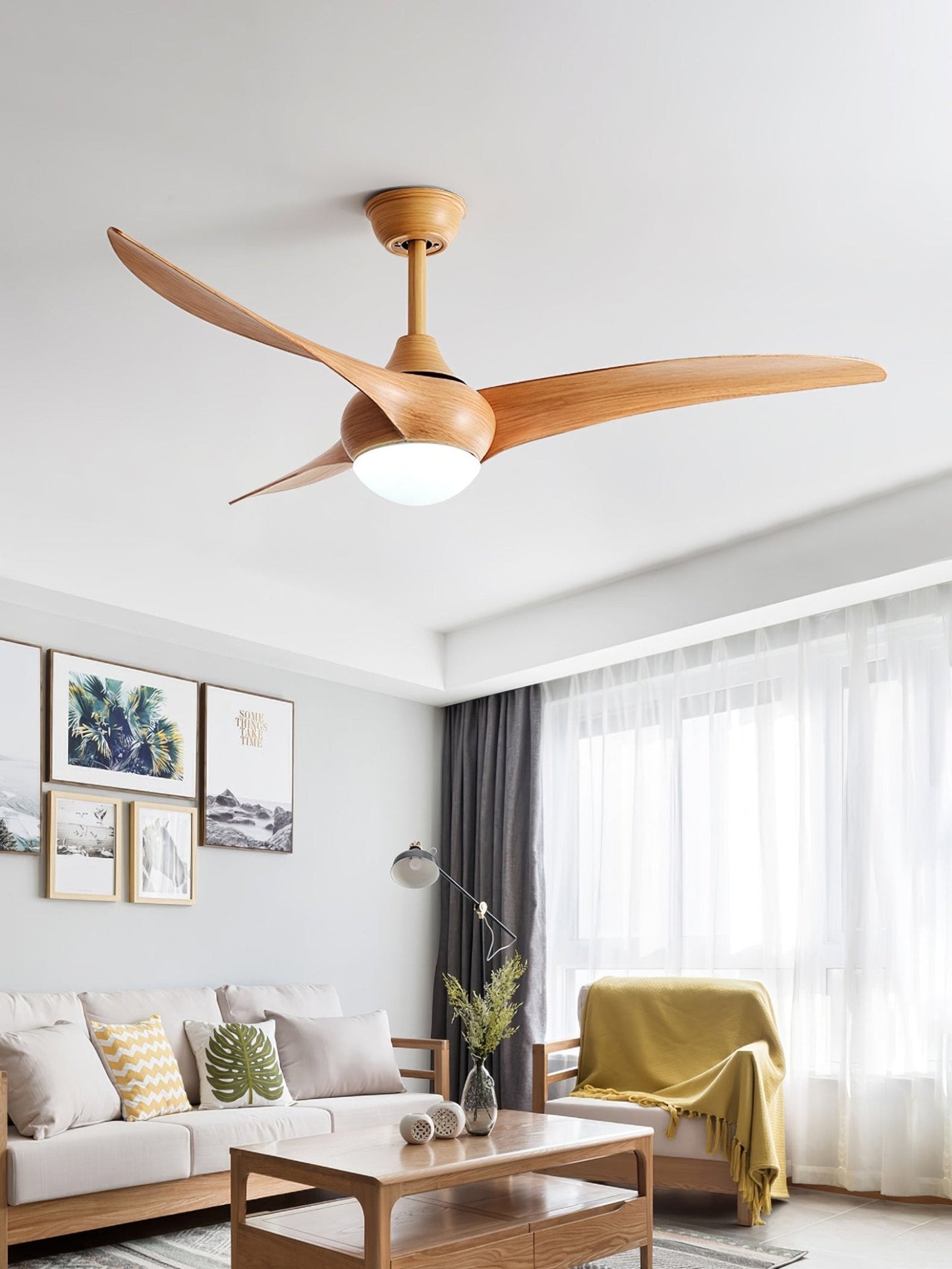Ventilateur de plafond traditionnel avec lumière LED