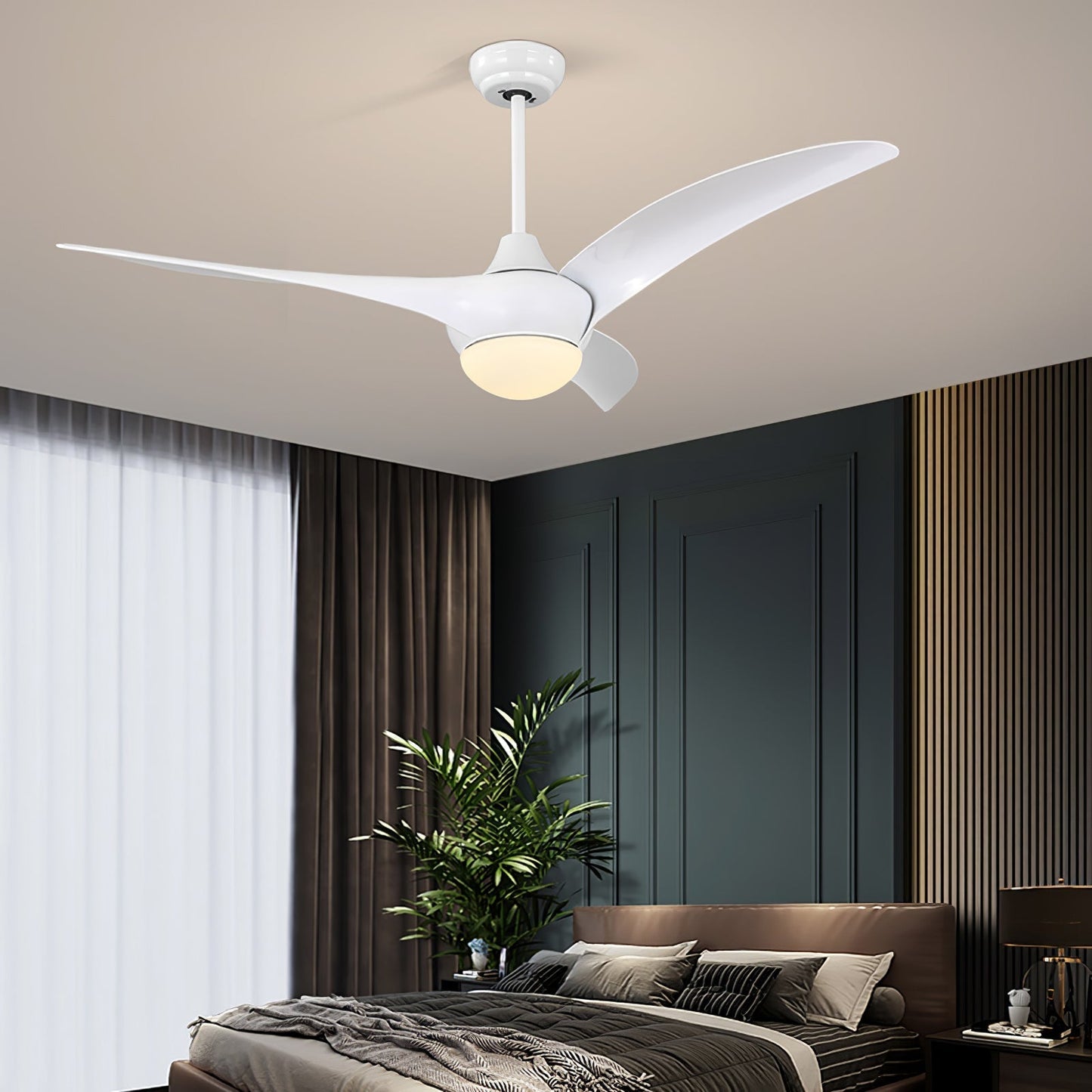 Ventilateur de plafond traditionnel avec lumière LED