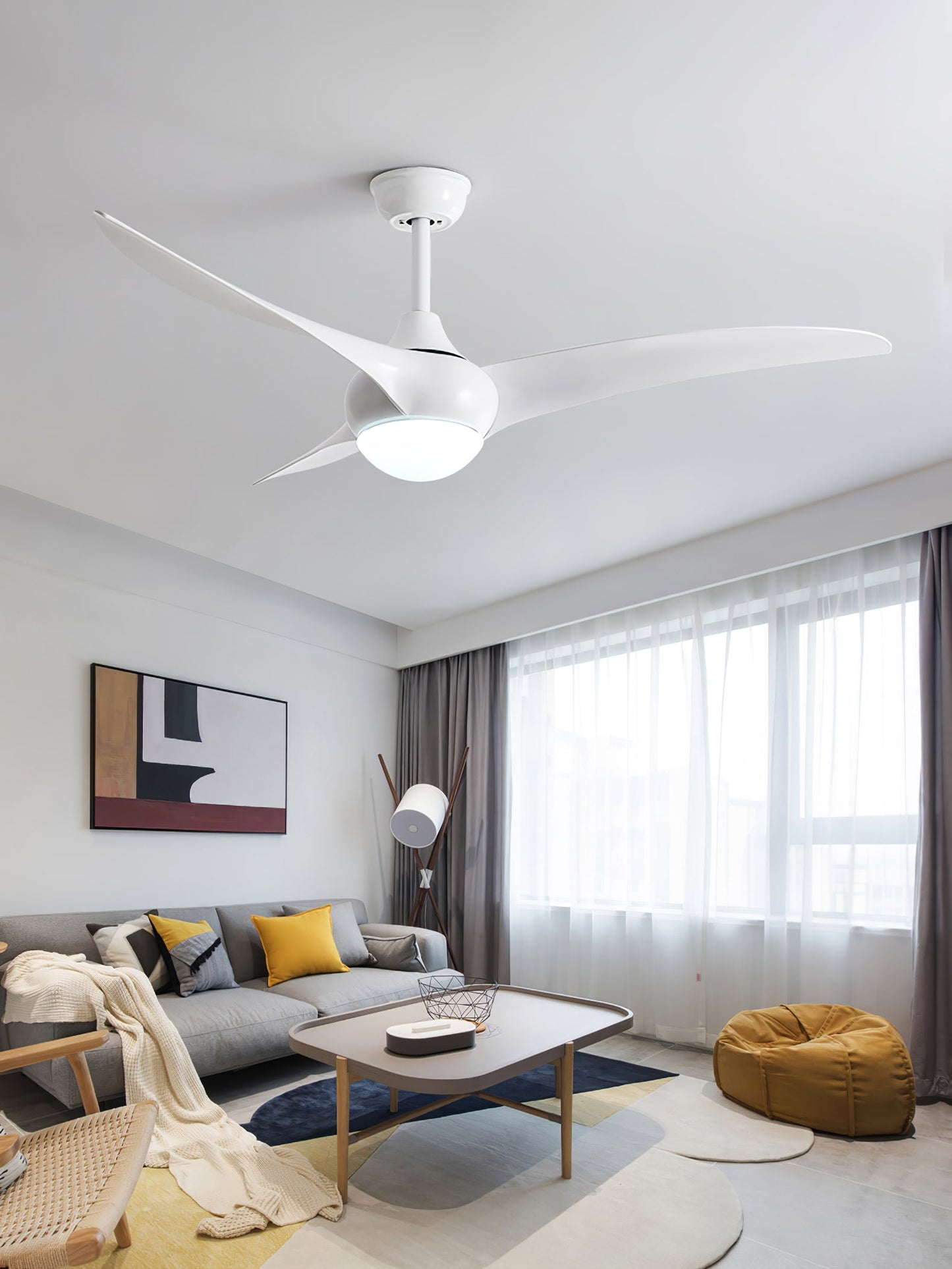 Ventilateur de plafond traditionnel avec lumière LED