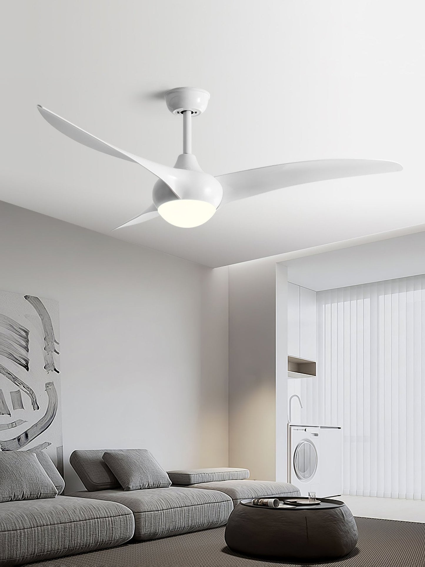 Ventilateur de plafond traditionnel avec lumière LED