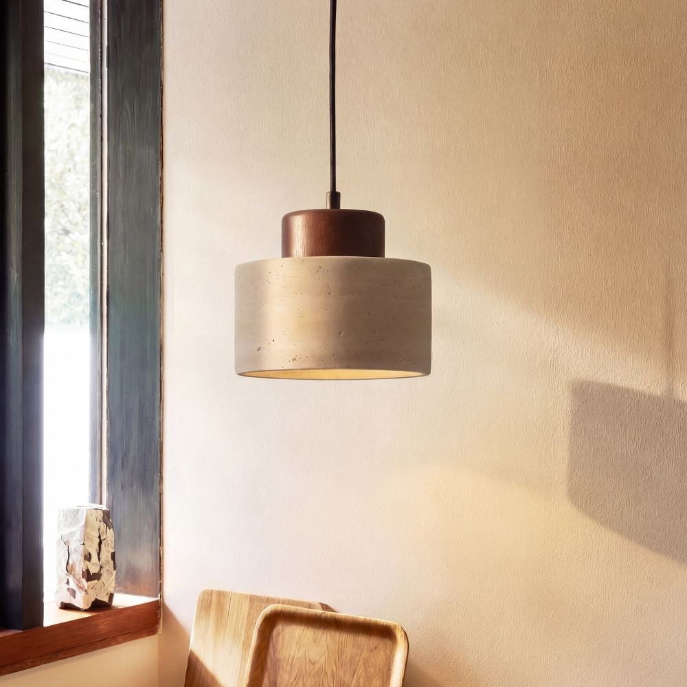 Suspension naturelle en travertin