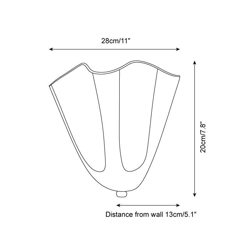 Lampe murale en verre en forme de pétale