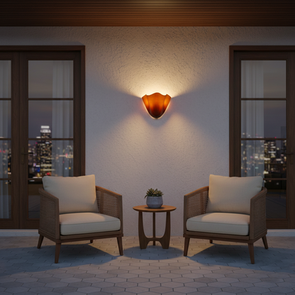 Lampe murale en verre en forme de pétale