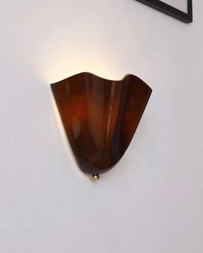 Lampe murale en verre en forme de pétale