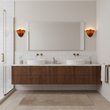 Lampe murale en verre en forme de pétale