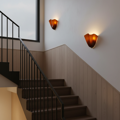 Lampe murale en verre en forme de pétale