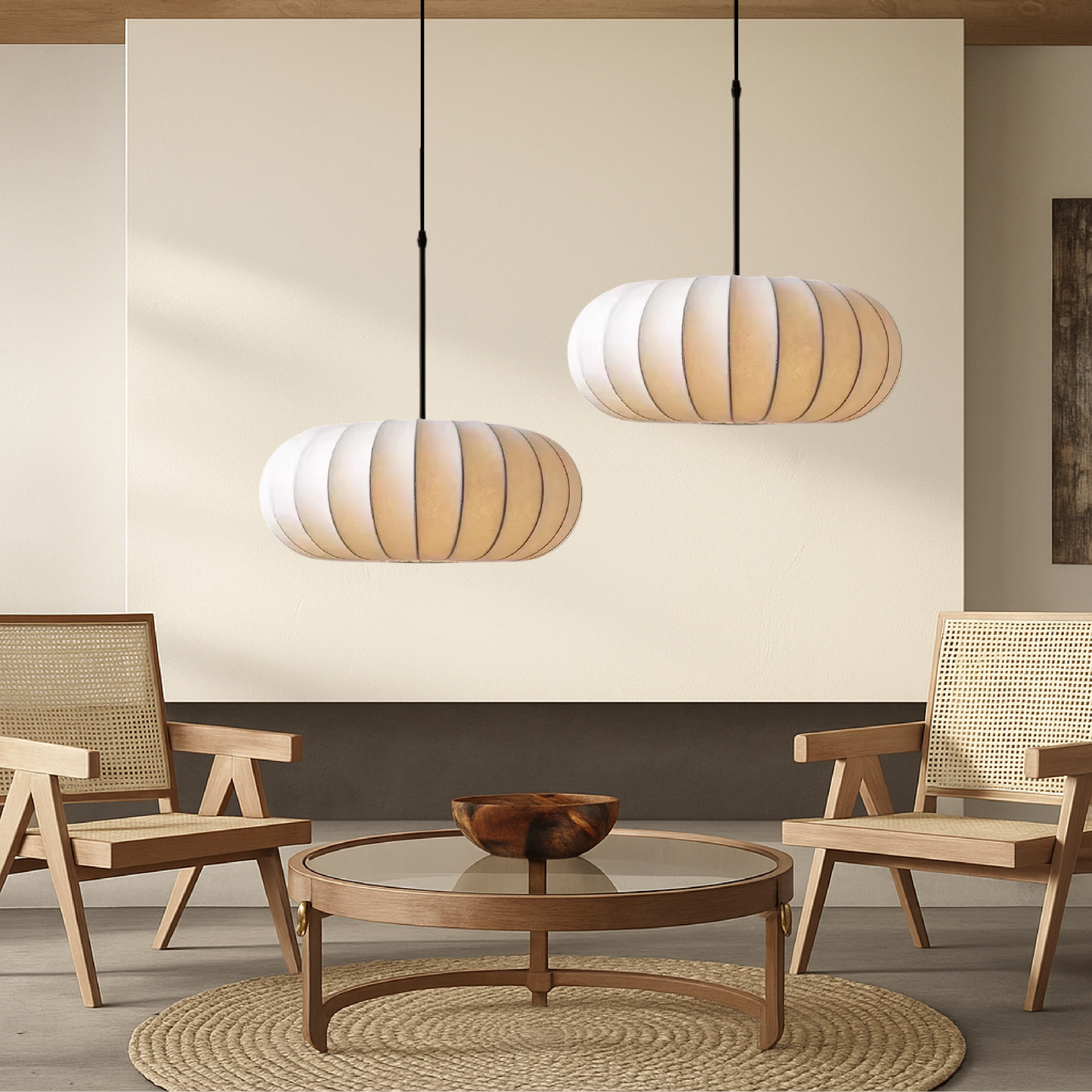 Lampes suspendues élégantes en soie