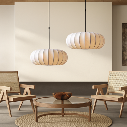 Lampes suspendues élégantes en soie