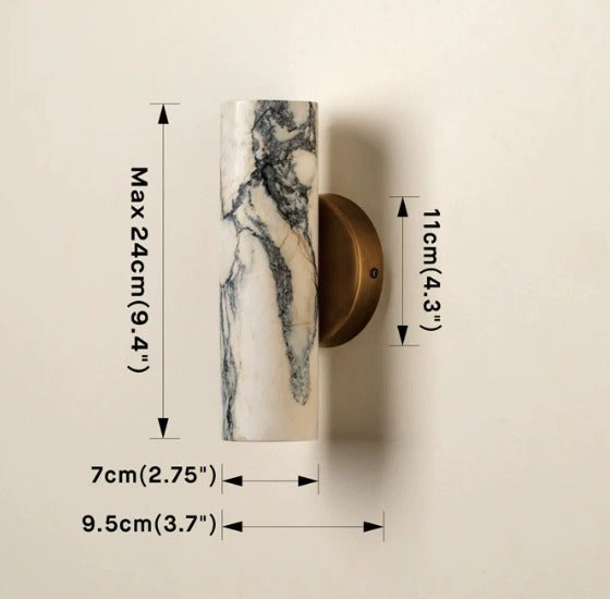 Applique murale en laiton et marbre Calacatta