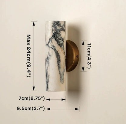 Applique murale en laiton et marbre Calacatta