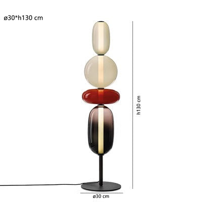 Lampe sur pied de créateur avec détails colorés