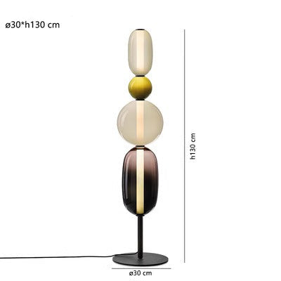 Lampe sur pied de créateur avec détails colorés