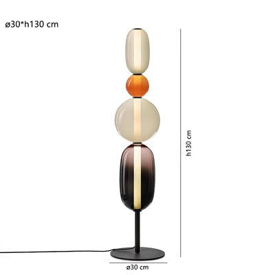 Lampe sur pied de créateur avec détails colorés