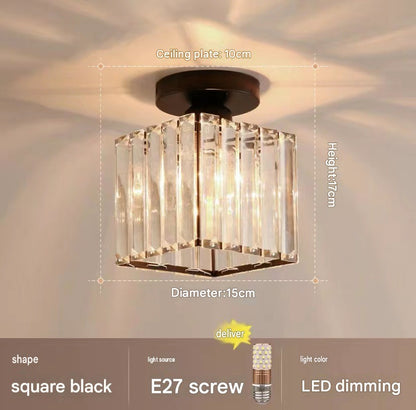Lustre de plafond noir élégant pour couloir