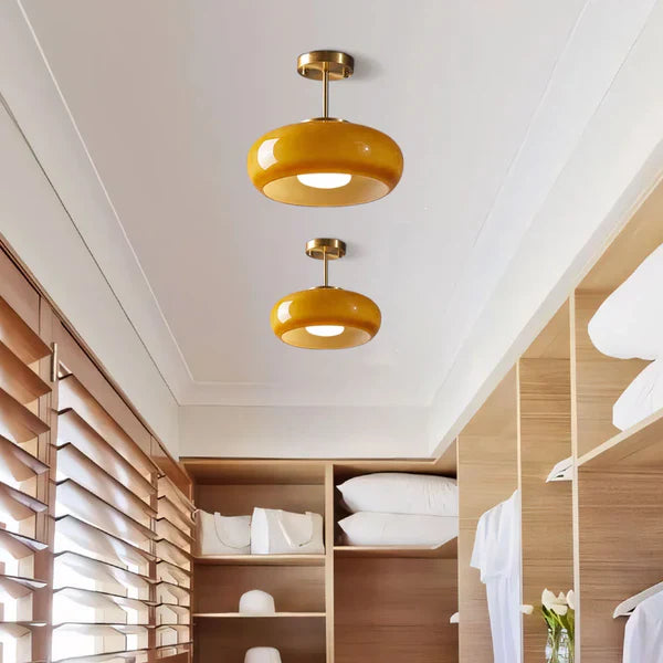 Plafonnier Bauhaus en verre