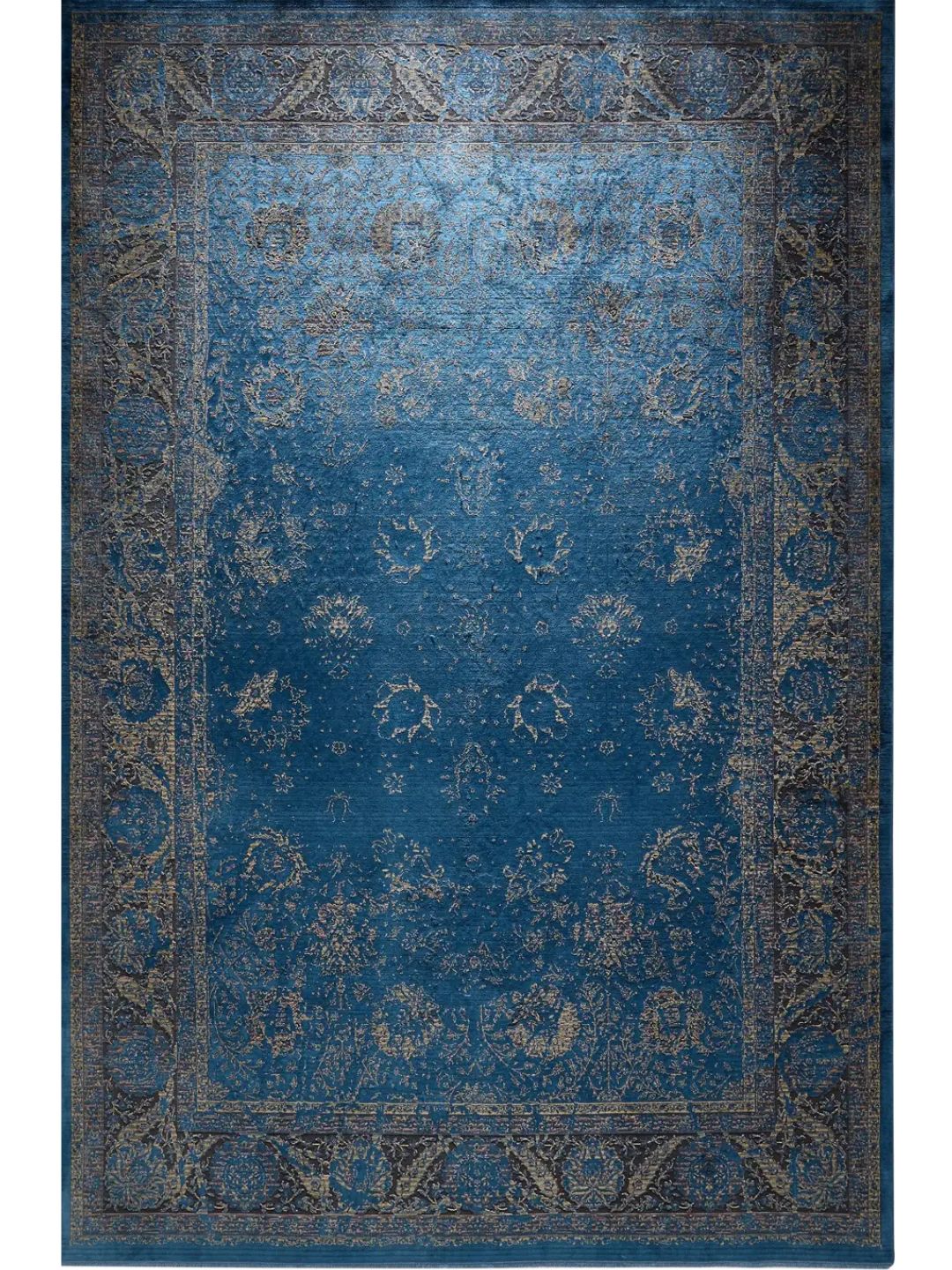 Tapis vintage bleu pour salon