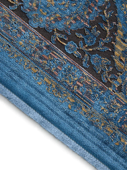 Tapis vintage bleu pour salon