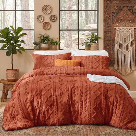 Ensemble de couette matelassée bohème