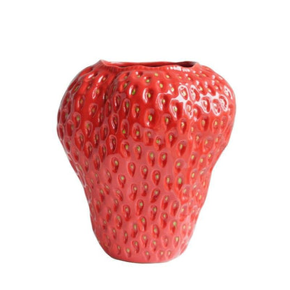 Vase décoratif en forme de fraise en céramique