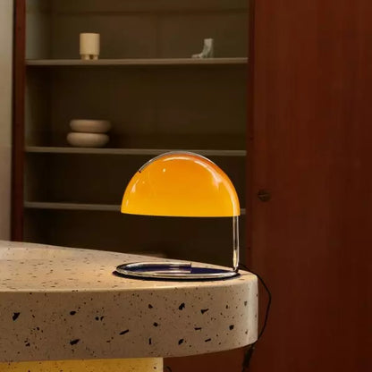 Lampe de table postmoderne en métal et verre