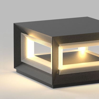 Lampe de poteau extérieure moderne à LED en forme de cube