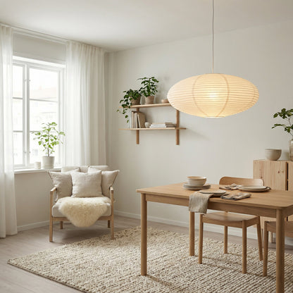 Lampe suspendue en papier minimaliste