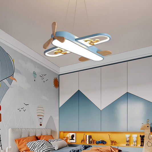Lustre suspendu en forme d'avion charmant à LED pour enfants