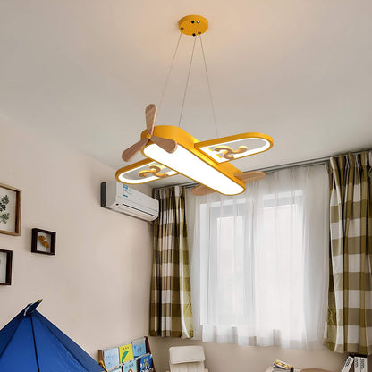 Lustre suspendu en forme d'avion charmant à LED pour enfants