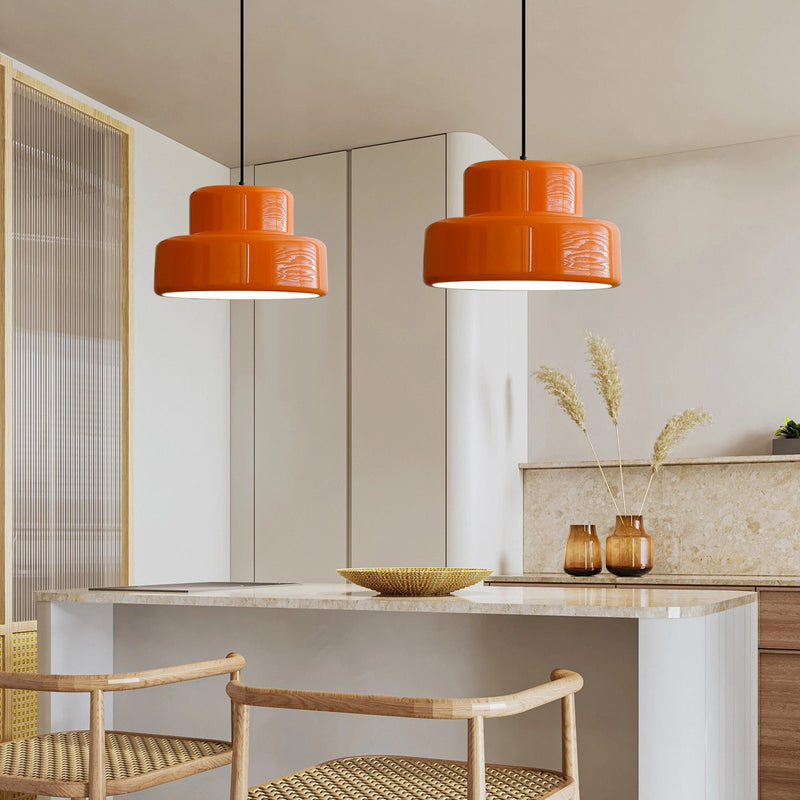 Lustre suspendu orange Bauhaus