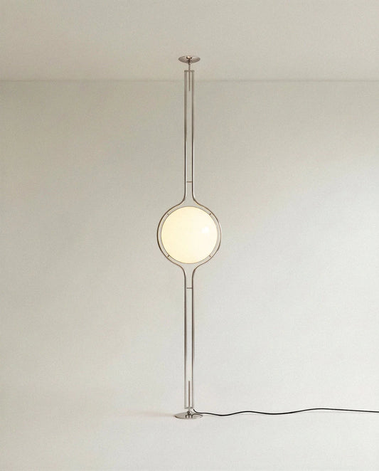 Lampadaire du sol au plafond en métal Pelvaro au style du milieu du siècle