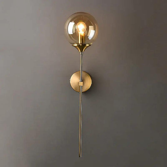 Applique murale Velmira mi-siècle à globe en verre