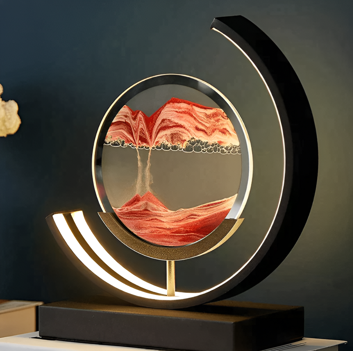 Lampe de table minimaliste en aluminium Sandveil, avec art du sable