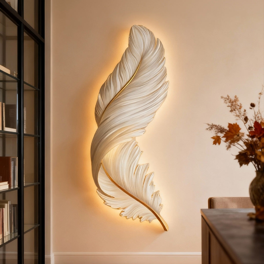 Applique murale LED Plume sculptée