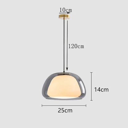 Suspension en forme de dôme en verre teinté