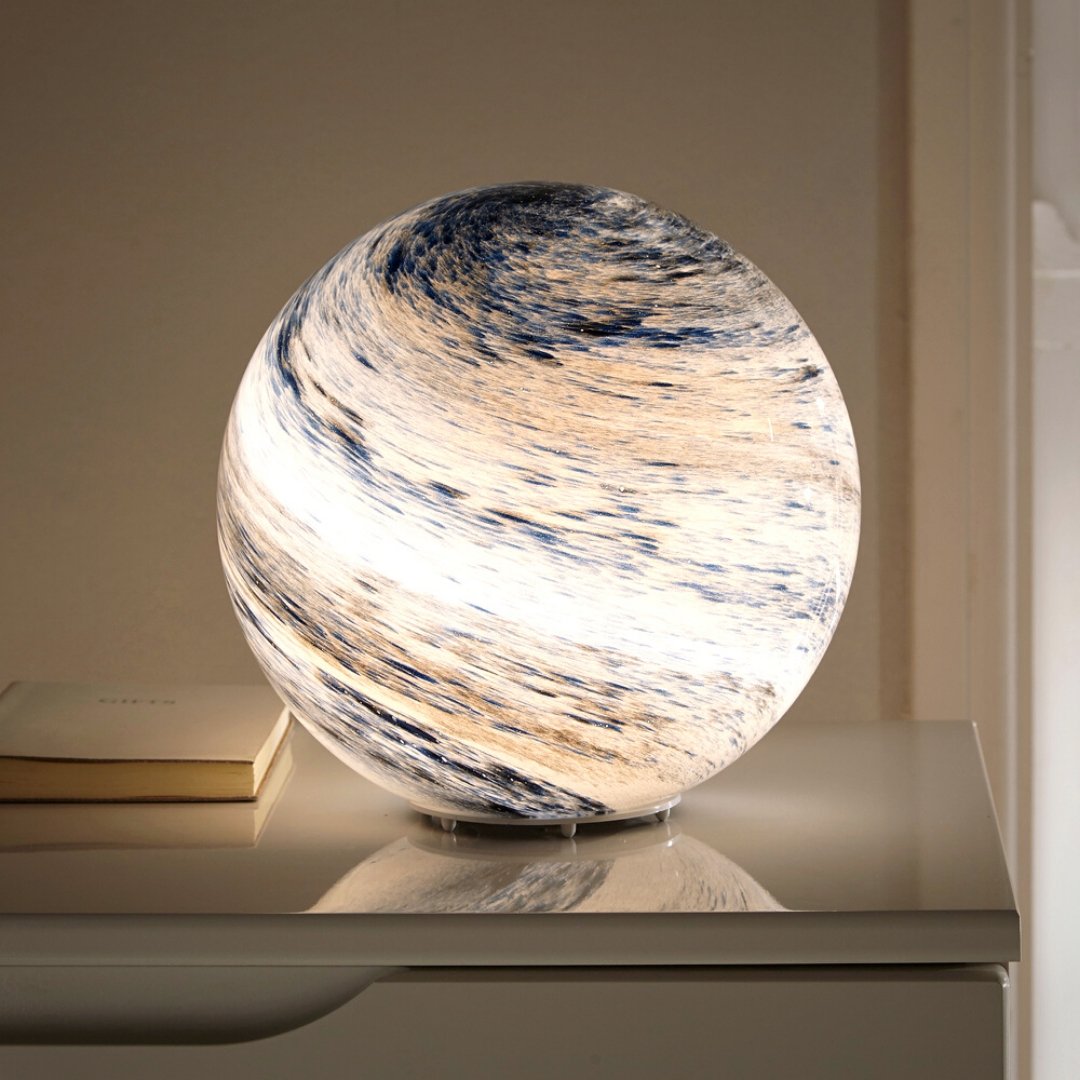 Lampe de table lunaire en verre céleste Selenora