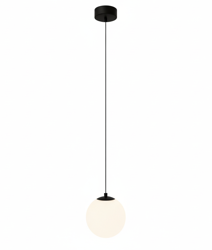 Suspension globe en verre opale nordique Solvara