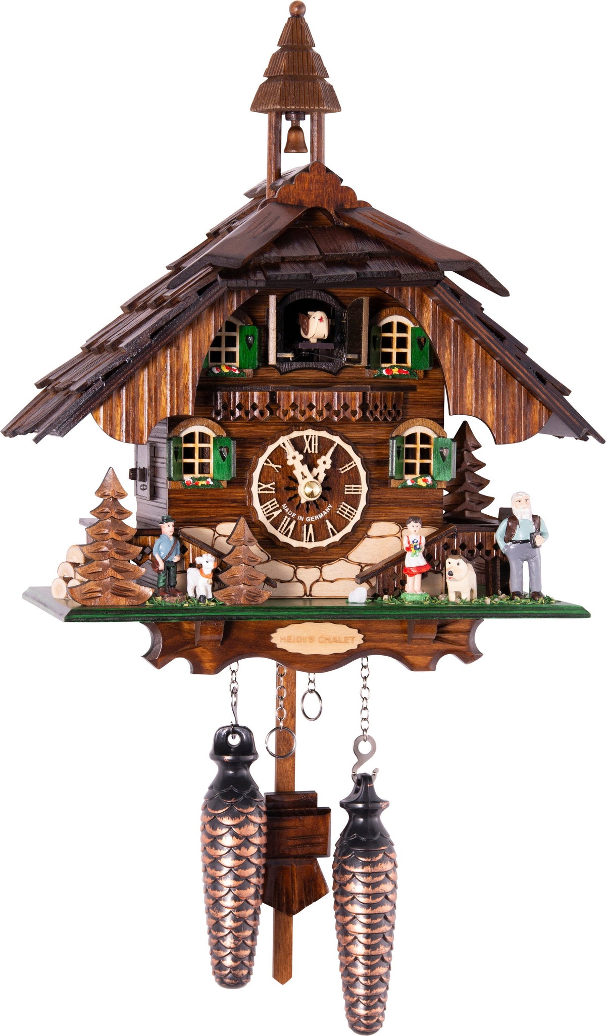 Horloge à coucou en bois, style chalet alpin Almvera