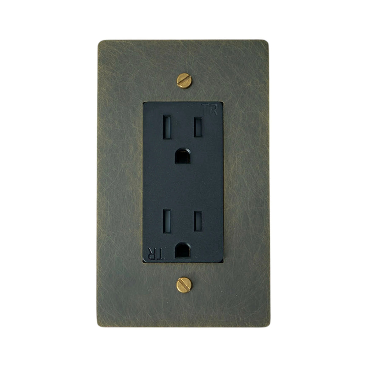 Prise double traditionnelle en laiton Corvanel
