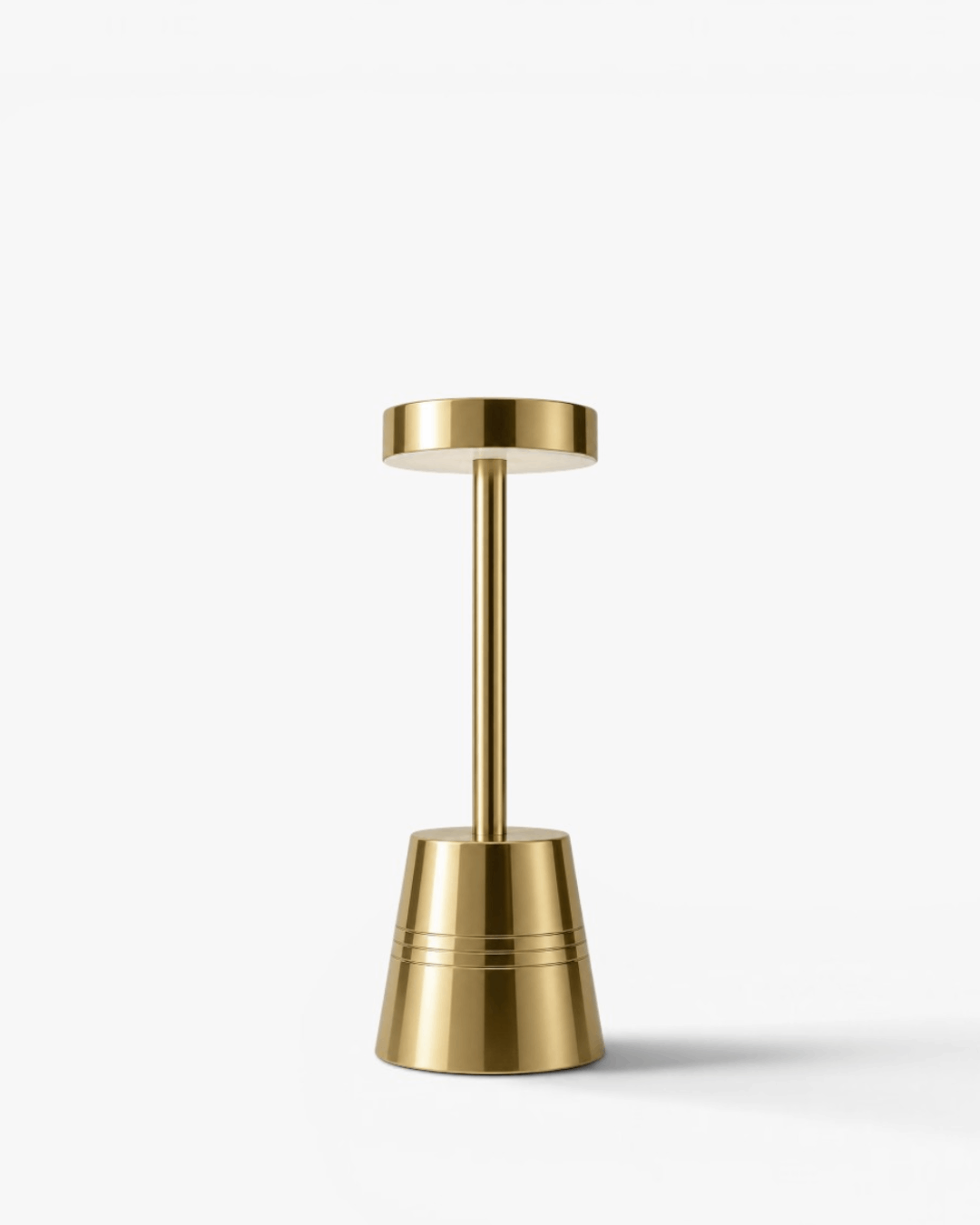 Lampe de table sans fil avec disque en laiton