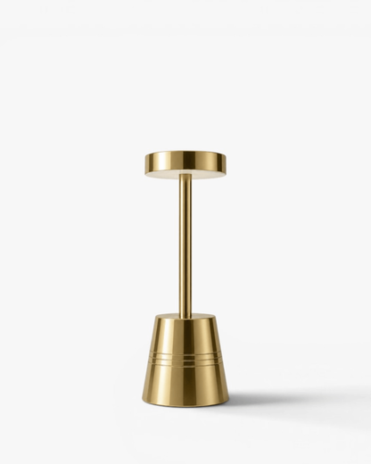 Lampe de table sans fil avec disque en laiton