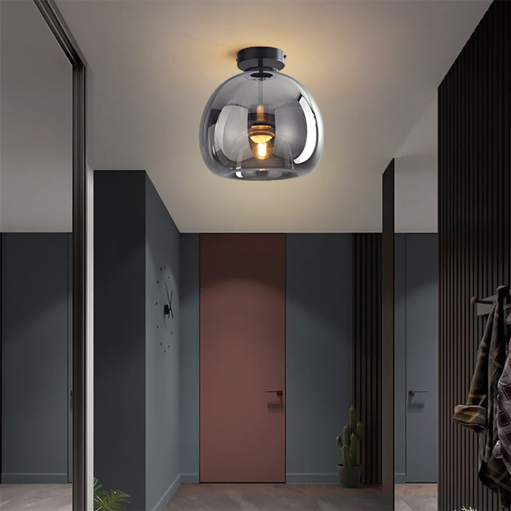 Plafonnier moderne en verre cuivré Velsora