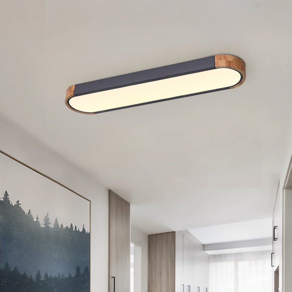 Plafonnier LED ovale en bois minimaliste Ovalyn