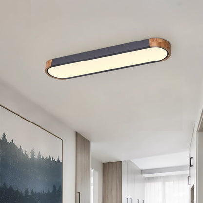 Plafonnier LED ovale en bois minimaliste Ovalyn