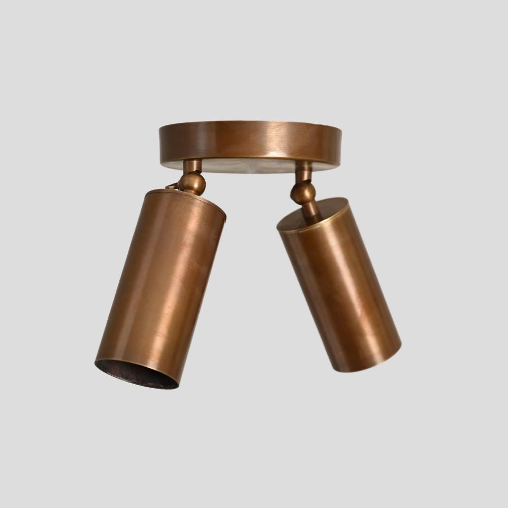 Plafonnier double spot en laiton Duvessa, style mid-century
