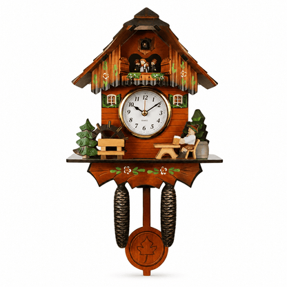 Horloge à coucou rustique en bois Corlinda
