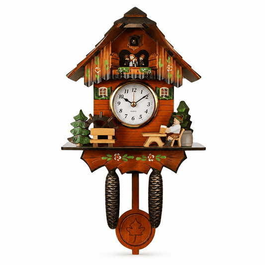 Horloge à coucou rustique en bois Corlinda