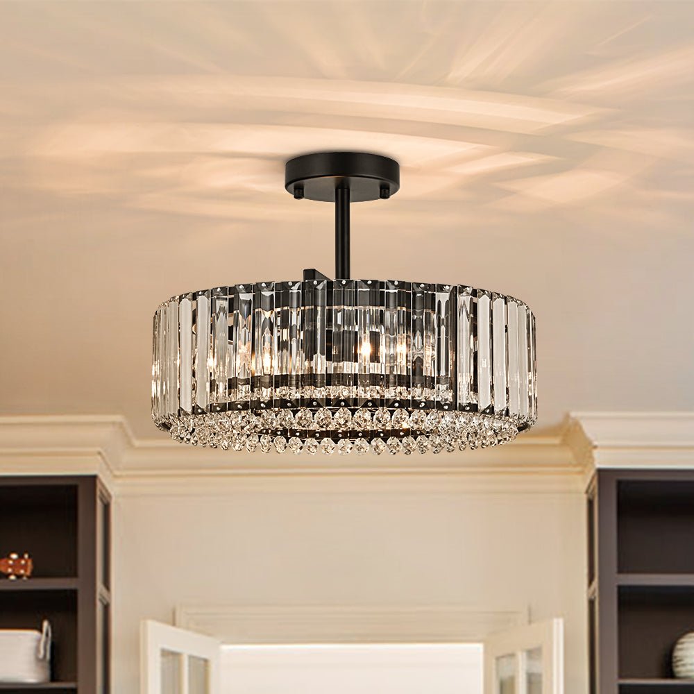 Plafonnier glamour en cristal sculpté