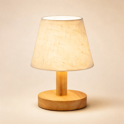Lampe de table scandinave en chêne Elarion