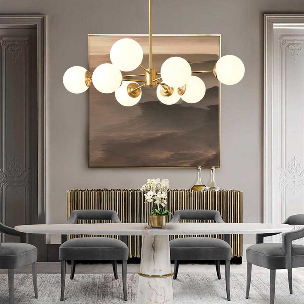 Lustre sphérique Spunik en opale