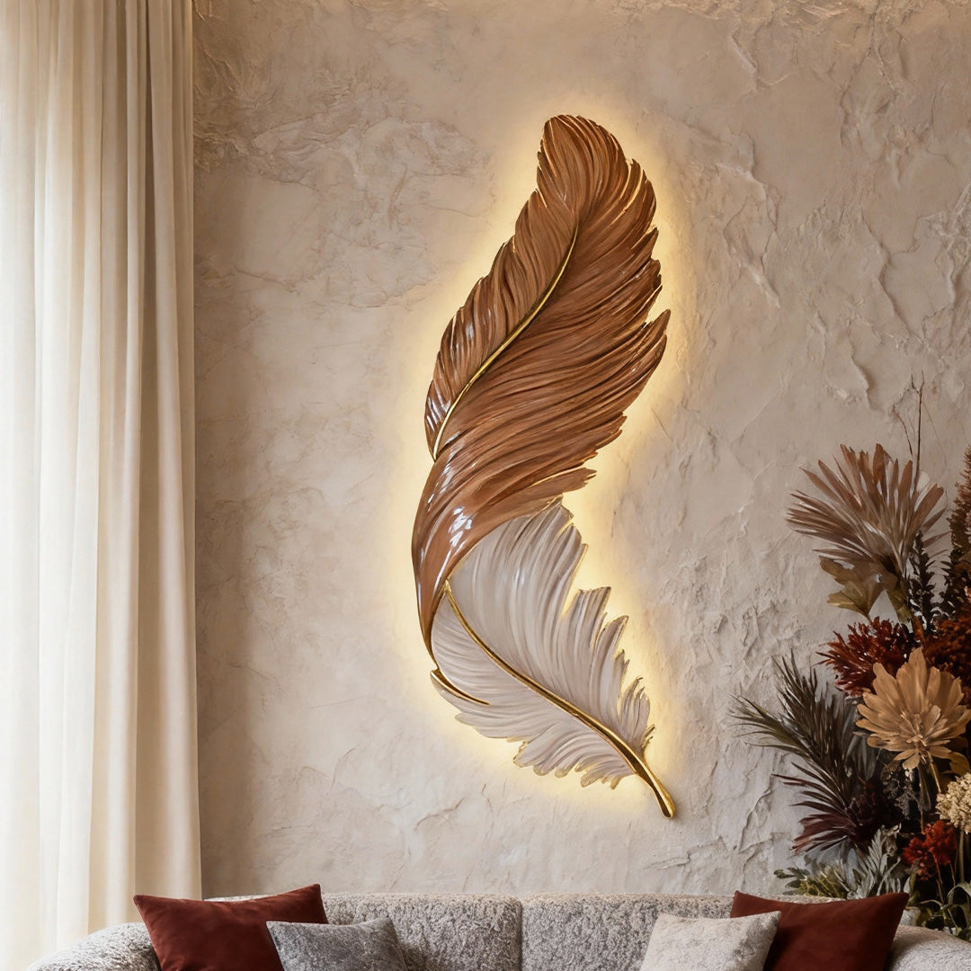 Applique murale LED Plume sculptée